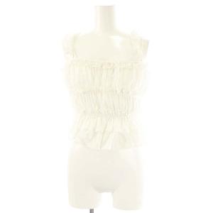 25SS ワッシャープリーツキャミソール フリル F 白 ホワイト SWFB251171 /AT OS