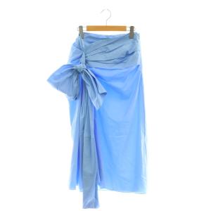 コットンサイドリボンアシンメトリースカート 38 ライトブルー /DO OS