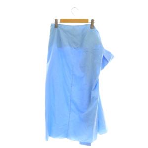 MARNI コットンサイドリボンアシンメトリースカート 38 ライトブルー /DO OS