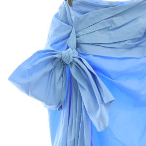 MARNI コットンサイドリボンアシンメトリースカート 38 ライトブルー /DO OS