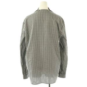 N°21 ギンガムチェック 襟スパンコール シャツ 長袖 38 黒 ブラック 白 ホワイト /AT OS