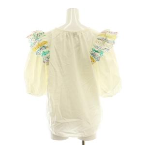 sea NEW YORK パフスリーブブラウス パッチワーク装飾 S 白 ホワイト /SS OS