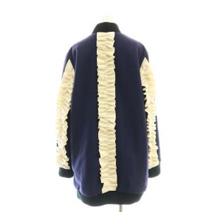 ジップコート フリル装飾  ウール 40 紫 パープル /SS OS