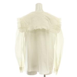 sea NEW YORK プリーツ セーラーカラーブラウス S 白 /MI OS