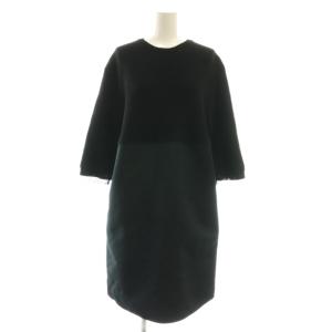 ドッキング ニットワンピース レース 七分袖 40 黒 /CX OS