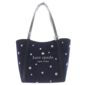 スライド デイジー エンブロイダード デニム トートバッグ ハンドバッグ 紺 ネイビー /SR16