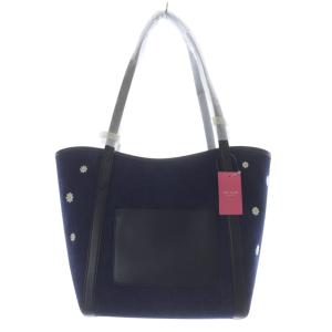 kate spade new york スライド デイジー エンブロイダード デニム トートバッグ ハンドバッグ 紺 ネイビー /SR16