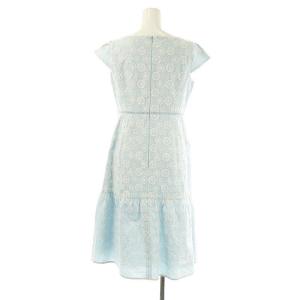 TOCCA WHITE JASMINE ドレス ワンピース 刺繍 フレンチスリーブ 0 ライトブルー 白 /MI OS