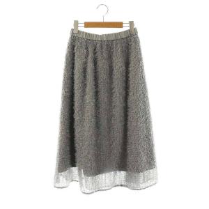 フェザーチュールスカート 36 グレー /DO OS