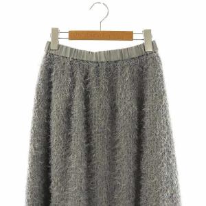 BLUE LABEL CRESTBRIDGE フェザーチュールスカート 36 グレー /DO OS