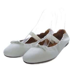 近年モデル バレエシューズ レザー 7B ホワイト