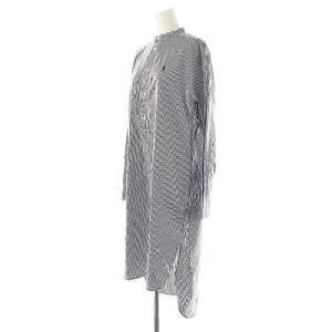 Polo by Ralph Lauren バンドカラー ストライプ柄 シャツワンピース ミモレ ロング 0 白 ホワイト 紺 ネイビー /AT OS