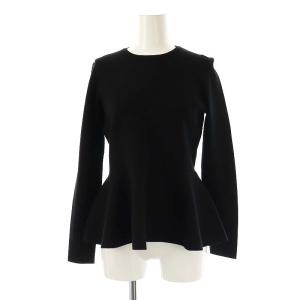 ミラノリブペプラムニットプルオーバー セーター 長袖 36 ブラック /DF OS