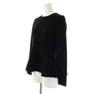 Aveniretoile ミラノリブペプラムニットプルオーバー セーター 長袖 36 ブラック /DF OS