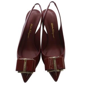 Salvatore Ferragamo エナメル ポインテッドトゥ パンプス ピンヒール 6 赤 レッド /SR12