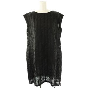 イッセイミヤケ コードデザインノースリーブワンピース 2 ブラック /ES OS