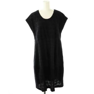 イッセイミヤケ コットン刺繍ワンピース 2 ブラック /ES OS