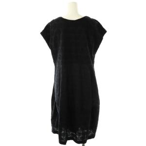 HaaT イッセイミヤケ コットン刺繍ワンピース 2 ブラック /ES OS
