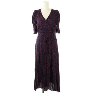 24AW ヴィスコースフラワーカシュクールワンピース インナー付き 1 紺 ピンク 黒 /MI OS