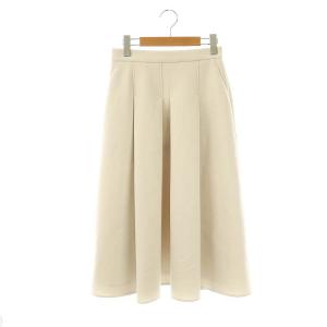 vingt-trois 24AW ネオプレーンジャージー タック スカート フレア 36 ライトベージュ