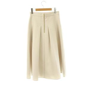23区 vingt-trois 24AW ネオプレーンジャージー タック スカート フレア 36 ライトベージュ