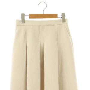 23区 vingt-trois 24AW ネオプレーンジャージー タック スカート フレア 36 ライトベージュ