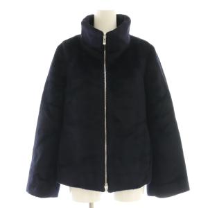 24AW アルパカシャギースタンドコート 38 ブラック