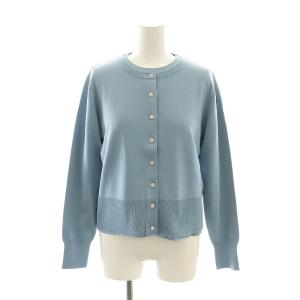 MINA ニットカーディガン 6分袖ニットプルオーバー アンサンブル 2 ライトブルー /DF OS