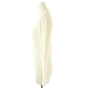 M-Premier 25SS フリルリブニットプルオーバー 長袖 36 ホワイト /HK OS