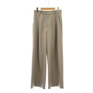 24SS エステルツイルストレッチスラックスパンツ ストレート タック 38 グレー /AT OS