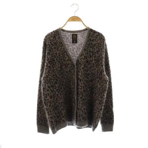 ROKU6BEAUTY&YOUTH別注 モヘアレオパードカーディガン シルク混 1 グレー ブラック オレンジベージュ