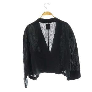 JOURNAL STANDARD L'ESSAGE リネンキャンバスジャケット テーラード クロップド丈 黒 /MI OS