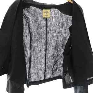 JOURNAL STANDARD L'ESSAGE リネンキャンバスジャケット テーラード クロップド丈 黒 /MI OS