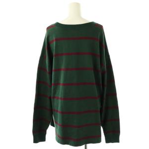 INSCRIRE Big border stripe tee Tシャツ カットソー ボーダー 長袖 M グリーン レッド