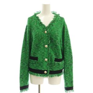 カスリツイードカーディガン 38 緑 グリーン /SS OS