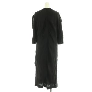 TOGA PULLA ACETATE SATIN DRESS サテンワンピース ロング 切替 38 ブラック /MY OS