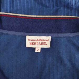 Vivienne Westwood RED LABEL オーブ刺繍 ワンピース ミニ 半袖 ワッペン ストライプ 2 ネイビー /MY OS