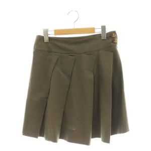 オーブボタン タックスカート 台形スカート ミニ 2 ブラウン /ES OS