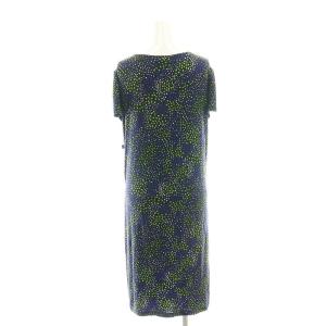 agnes b. レーヨン総柄プリントワンピース 2 ブラック マルチカラー /ES OS