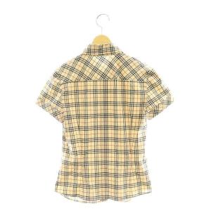 BURBERRY BLUE LABEL ノバチェック ハーフスリーブ シャツ 36 ベージュ ブラック ボルドー /ES OS