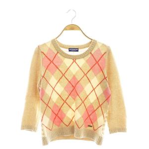 ウールアーガイル柄バックボーダーニット セーター 38 ベージュ マルチカラー /ES OS