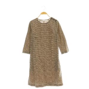 PAPAJO Iltatori dress ワンピース 総柄 34 ブラウン アイボリー /ES OS