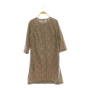 marimekko PAPAJO Iltatori dress ワンピース 総柄 34 ブラウン アイボリー /ES OS