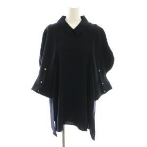 カラード フレア プルオーバー COLLARED FLARE PULLOVER 38 紺 ネイビー /SS