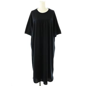 ストレッチトリコットワンピース ロング 半袖 9 ネイビー /DF OS