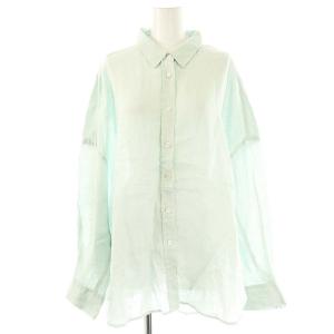 25SS リネンワイドシャツ 長袖 F ミント /DF OS