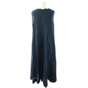 JURGEN LEHL コットンリネンノースリーブワンピース M 青 /MI OS