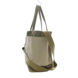 genten ジャルディ 2wayバッグ トート ショルダー キャンバス カーキ グレージュ /RI OS