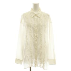 24SS コットンシルクフロントフリルブラウス F オフホワイト /DO OS