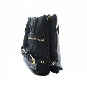 LANVIN en Bleu トロカデロ ショルダーバッグ ナイロン リボン ２ポケット 黒 ブラック /RI OS